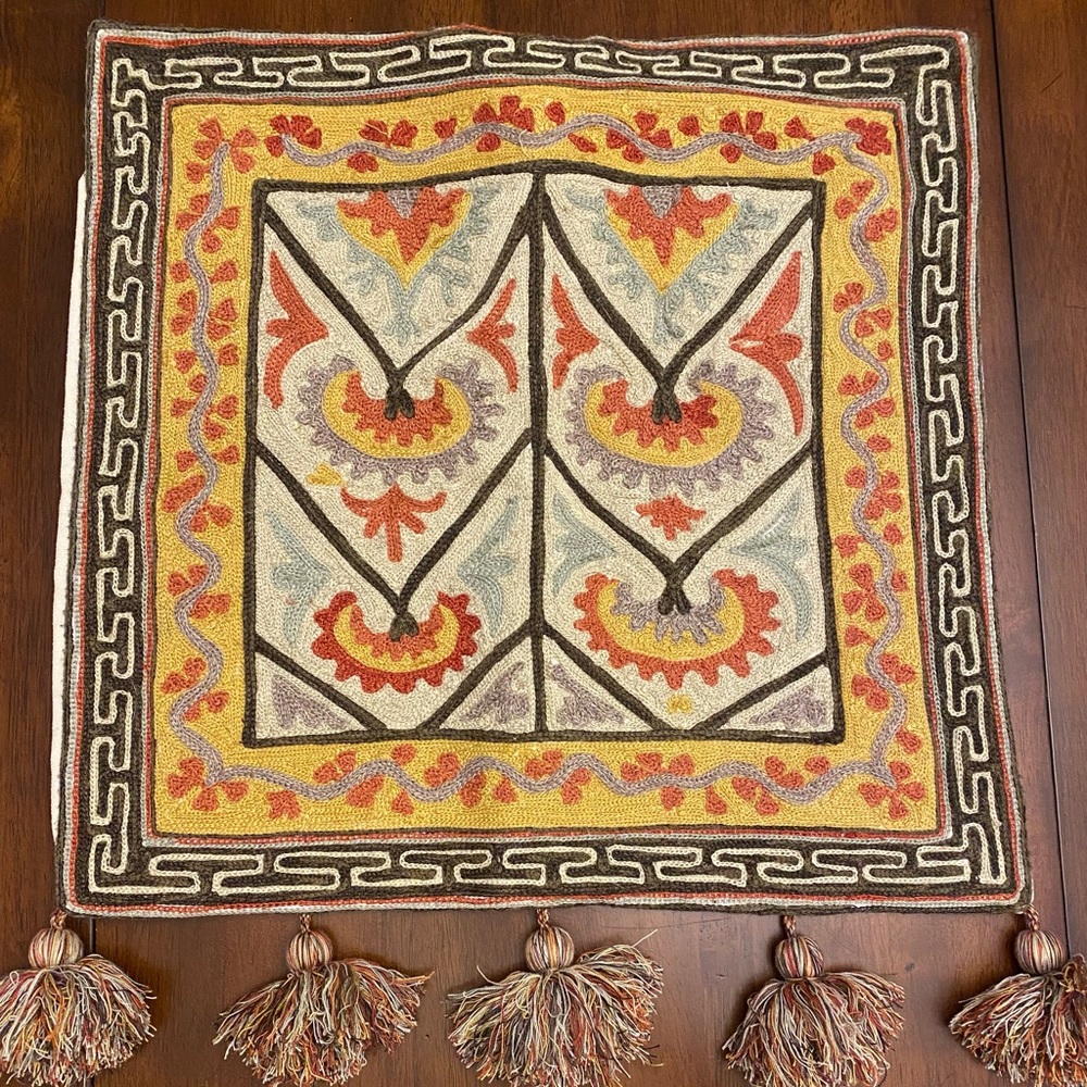 Pottery Barn Aiden Embroidered Pillow Cover